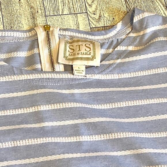 Sail to Sable Womens Blue & White Striped Rope Nautical Shirt Dress Size Large - Picture 5 of 8